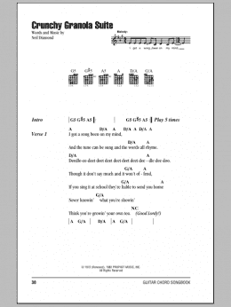 page one of Crunchy Granola Suite (Guitar Chords/Lyrics)
