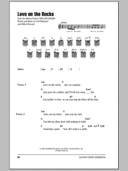 page one of Love On The Rocks (Guitar Chords/Lyrics)