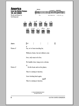 page one of America (Guitar Chords/Lyrics)