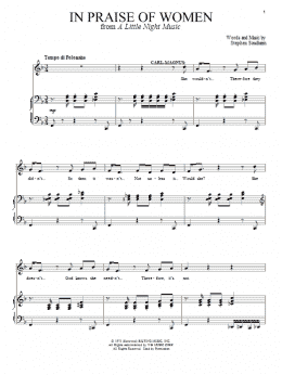 page one of In Praise Of Women (Piano & Vocal)