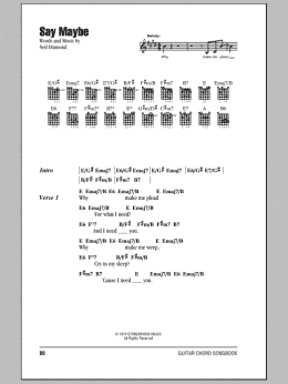 page one of Say Maybe (Guitar Chords/Lyrics)