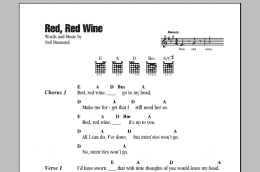 page one of Red, Red Wine (Guitar Chords/Lyrics)