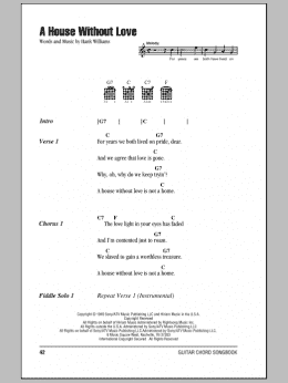 page one of A House Without Love (Guitar Chords/Lyrics)