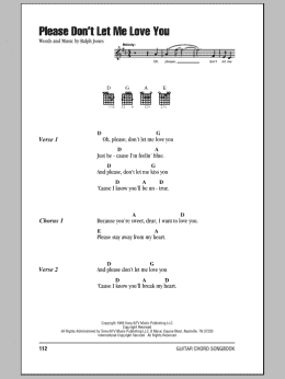 page one of Please Don't Let Me Love You (Guitar Chords/Lyrics)