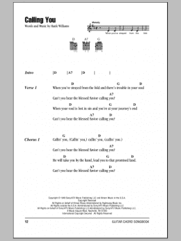 page one of Calling You (Guitar Chords/Lyrics)