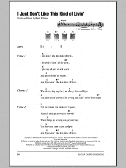 page one of I Just Don't Like This Kind Of Livin' (Guitar Chords/Lyrics)