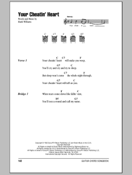 page one of Your Cheatin' Heart (Guitar Chords/Lyrics)