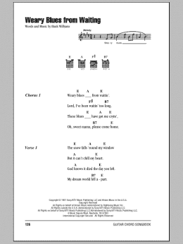 page one of Weary Blues From Waiting (Guitar Chords/Lyrics)