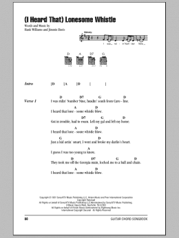 page one of (I Heard That) Lonesome Whistle (Guitar Chords/Lyrics)
