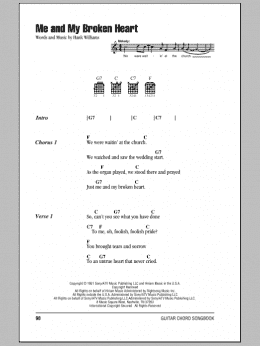 page one of Me And My Broken Heart (Guitar Chords/Lyrics)