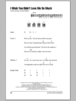 page one of I Wish You Didn't Love Me So Much (Guitar Chords/Lyrics)