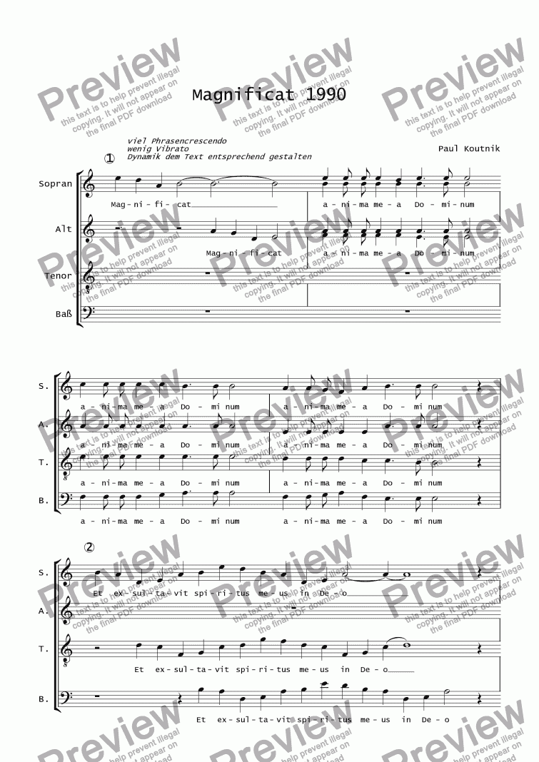 page one of Magnificat 1990