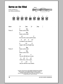 page one of Borne On The Wind (Guitar Chords/Lyrics)