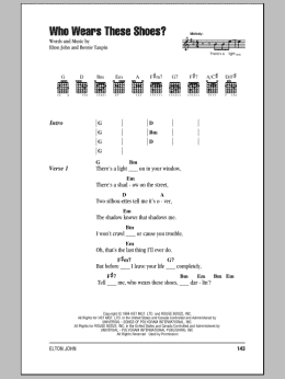 page one of Who Wears These Shoes? (Guitar Chords/Lyrics)