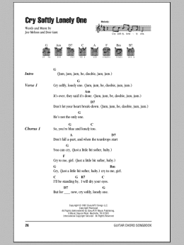 page one of Cry Softly Lonely One (Guitar Chords/Lyrics)