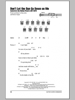 page one of Don't Let The Sun Go Down On Me (Guitar Chords/Lyrics)