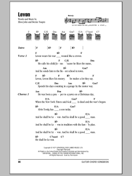 page one of Levon (Guitar Chords/Lyrics)