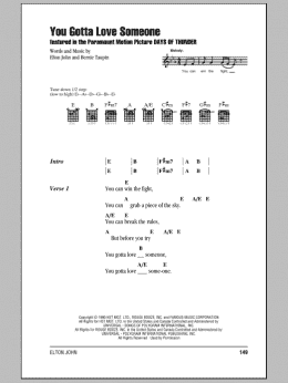 page one of You Gotta Love Someone (Guitar Chords/Lyrics)