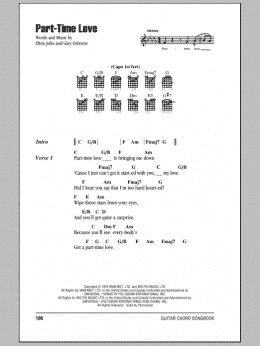 page one of Part-Time Love (Guitar Chords/Lyrics)