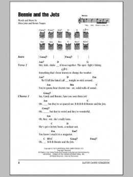 page one of Bennie And The Jets (Guitar Chords/Lyrics)