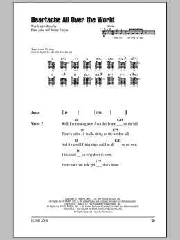 page one of Heartache All Over The World (Guitar Chords/Lyrics)