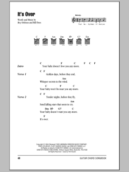 page one of It's Over (Guitar Chords/Lyrics)