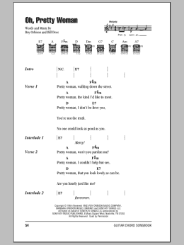 page one of Oh, Pretty Woman (Guitar Chords/Lyrics)