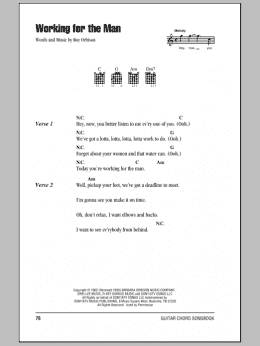 page one of Working For The Man (Guitar Chords/Lyrics)