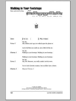 page one of Walking In Your Footsteps (Guitar Chords/Lyrics)