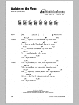 page one of Walking On The Moon (Guitar Chords/Lyrics)