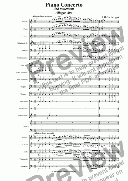 page one of Piano Concerto 3rd movement - Allegro Vivo