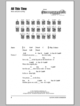page one of All This Time (Guitar Chords/Lyrics)