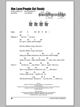 page one of One Love (Guitar Chords/Lyrics)