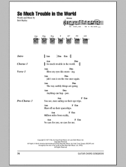 page one of So Much Trouble In The World (Guitar Chords/Lyrics)
