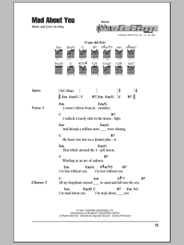 page one of Mad About You (Guitar Chords/Lyrics)