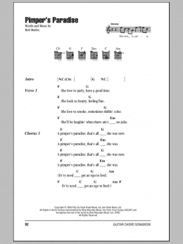 page one of Pimper's Paradise (Guitar Chords/Lyrics)