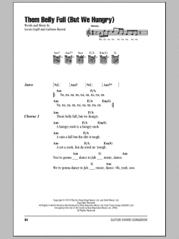 page one of Them Belly Full (But We Hungry) (Guitar Chords/Lyrics)