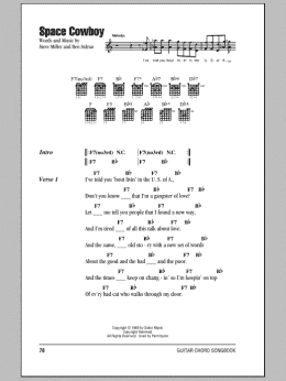 page one of Space Cowboy (Guitar Chords/Lyrics)