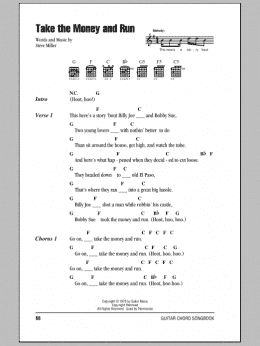 page one of Take The Money And Run (Guitar Chords/Lyrics)