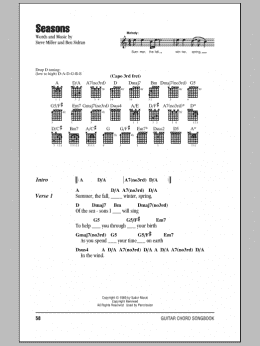 page one of Seasons (Guitar Chords/Lyrics)