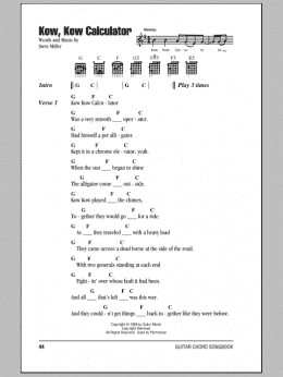 page one of Kow, Kow Calculator (Guitar Chords/Lyrics)