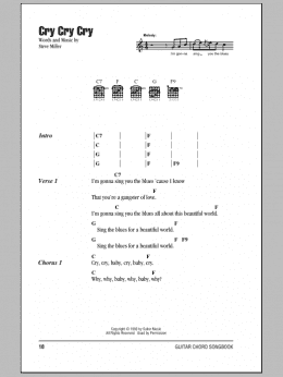 page one of Cry Cry Cry (Guitar Chords/Lyrics)