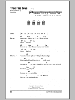 page one of True Fine Love (Guitar Chords/Lyrics)