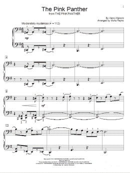 page one of The Pink Panther (Educational Piano)
