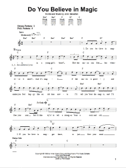 page one of Do You Believe In Magic (Easy Guitar)