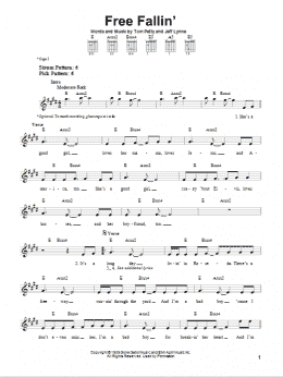 page one of Free Fallin' (Easy Guitar)