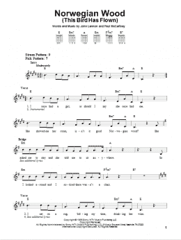 page one of Norwegian Wood (This Bird Has Flown) (Easy Guitar)