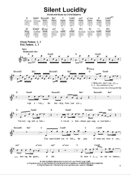 page one of Silent Lucidity (Easy Guitar)