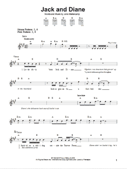 page one of Jack And Diane (Easy Guitar)