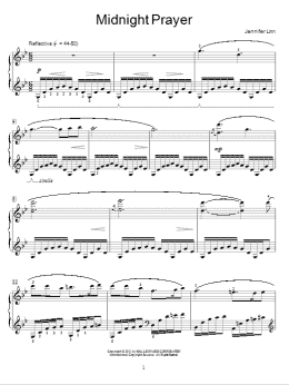 page one of Midnight Prayer (Educational Piano)